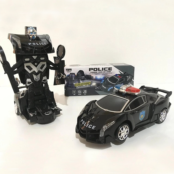 Машинка трансформер Deform Robot музична світиться Чорна Police