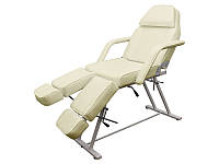 Кресло - кушетка педикюрная косметологическая раздельной подножкой кресло для педикюра для тату салона 240 Бежевый