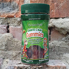 Вітаміни для дітей Puritan's Pride children's Multi Gummies 60 жувальних таблеток (ведмедиків)