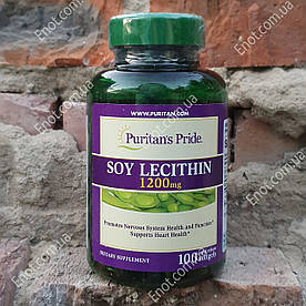 Соєвий лецитин Puritan's Pride SOY Lecithin 1200 мг 100 гелевих капсул