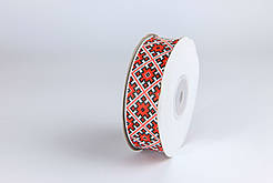 Репс 2,5 см Орнамент блакитний