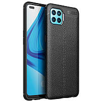 Защитный чехол Deexe Leather Cover для OPPO Reno 4 lite - Black