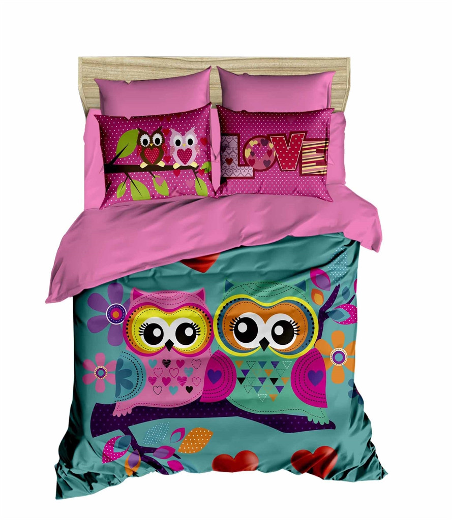 Комплект постільної білизни LightHouse Ranforce 3D Owls in love 200х220 (354OZ_2,0)