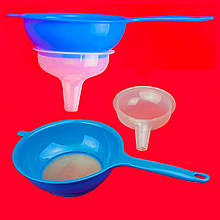 Воронка-лійка пластикова з ситом D17,5см d2см ручка 13,2см