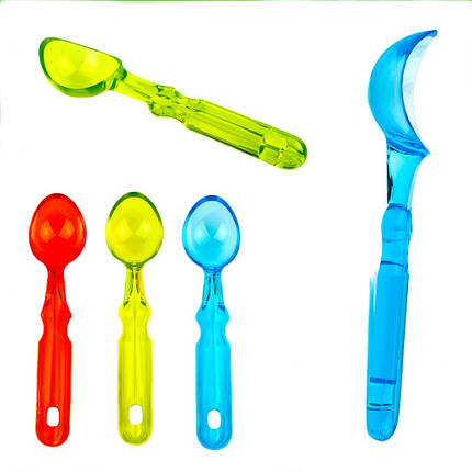 Ложка для морозива D 5 см L 18,5 см з прозорою ручкою, фото 1