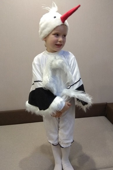 Карнавальный костюм Аист, костюм Цапля, детский костюм Аиста, костюм Цапли - фото 8 - id-p143089745
