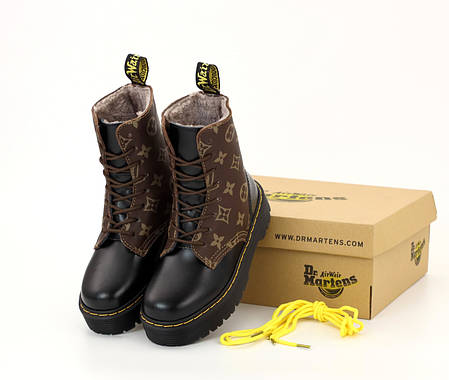 Зимові жіночі черевики LV & Dr. Martens. ТОП Репліка ААА класу., фото 2