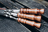 Шампур з дерев'яною ручкою з нержавіючої сталі 730*3*12 мм комплект з 6 шт в сагайдаку, фото 10