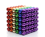 Neo Cube Нео Куб 5 мм кольоровий 216 кульок магнітний конструктор головоломка, фото 2
