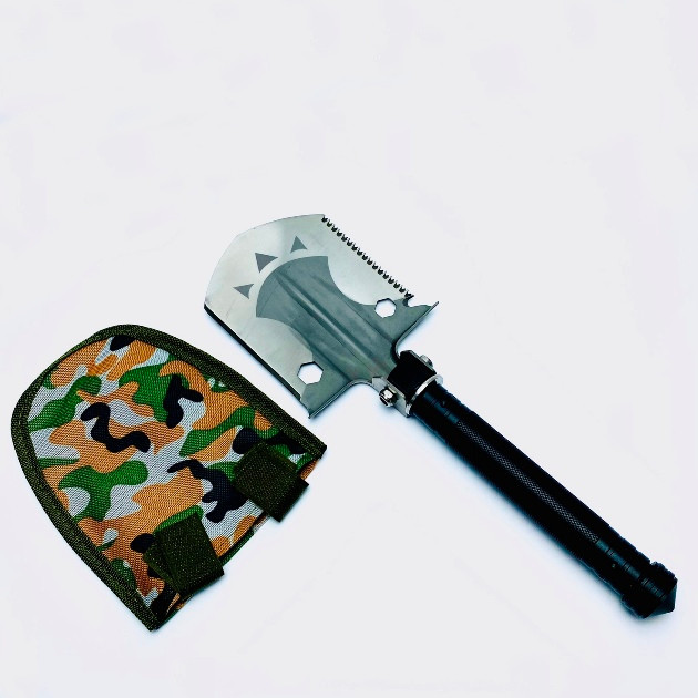 Універсальна туристична саперна лопата з кресалом маленька 33 см