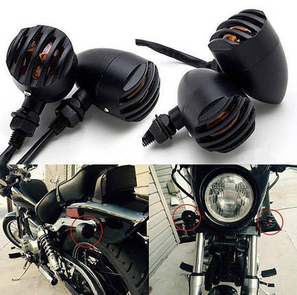 4 шт. Кастом класичні мотоперевертники металеві в решітку (Chopper, Bobber, Cafe Racer), фото 1