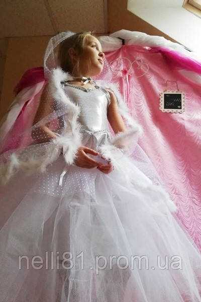 Карнавальный костюм Лебедь, костюм Лебедя для девочки 122 - фото 4 - id-p1295008445