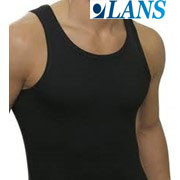 Майка чоловіча класична "Lans" 100% бавовна колір чорний XL