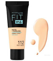 Тональный крем матирующий Maybelline New York Fit Me Matte № 102 № 112 Soft Beige