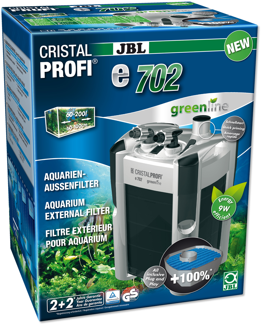 Фільтр зовнішній для акваріума, JBL CristalProfi GreenLine e702, 700 л/ч.
