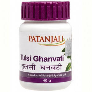 Тулсі Гханваті/Tulsi Ghanvati, Patanjali, що імітує, протикашльове та відхаркувальне, 40 г (60таб), фото 1