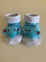 Дитячі антиковзні шкарпетки з об'ємною іграшкою Мишки блакитні