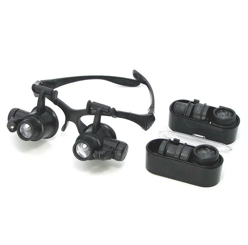 Окуляри бінокулярна 9892G з Led-підсвіткою (кратність 10x, 15x, 20x, 25x)