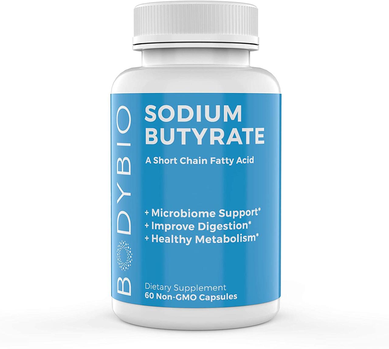 BodyBio Sodium Butyrate / Бутират Натрію 60 капс