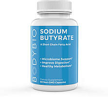 BodyBio Sodium Butyrate / Бутират Натрію 60 капс