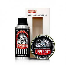 Подарунковий набір Uppercut Deluxe Matte Pomade&Salt Spray Duo