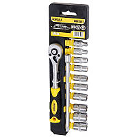 Ключ-тріскачка 1/4 "з набором насадок і подовжувачем 12шт CrV mid SIGMA