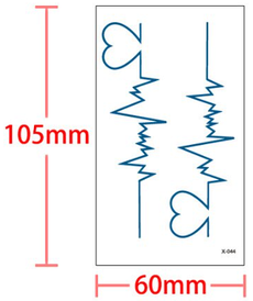 Флеш Тату. 11*6 См. Тимчасова, Перевідна, Набір, Мінімалізм, Серце, Пульс, X-44 (S), Ч/Б