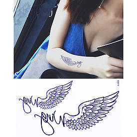 Флеш Тату. 11*6 См. Тимчасова, Перевідна. Крила, X-055 (S), Ч/Б