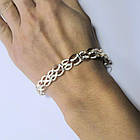 Срібний жіночий браслет з золотом Плетіння, фото 7