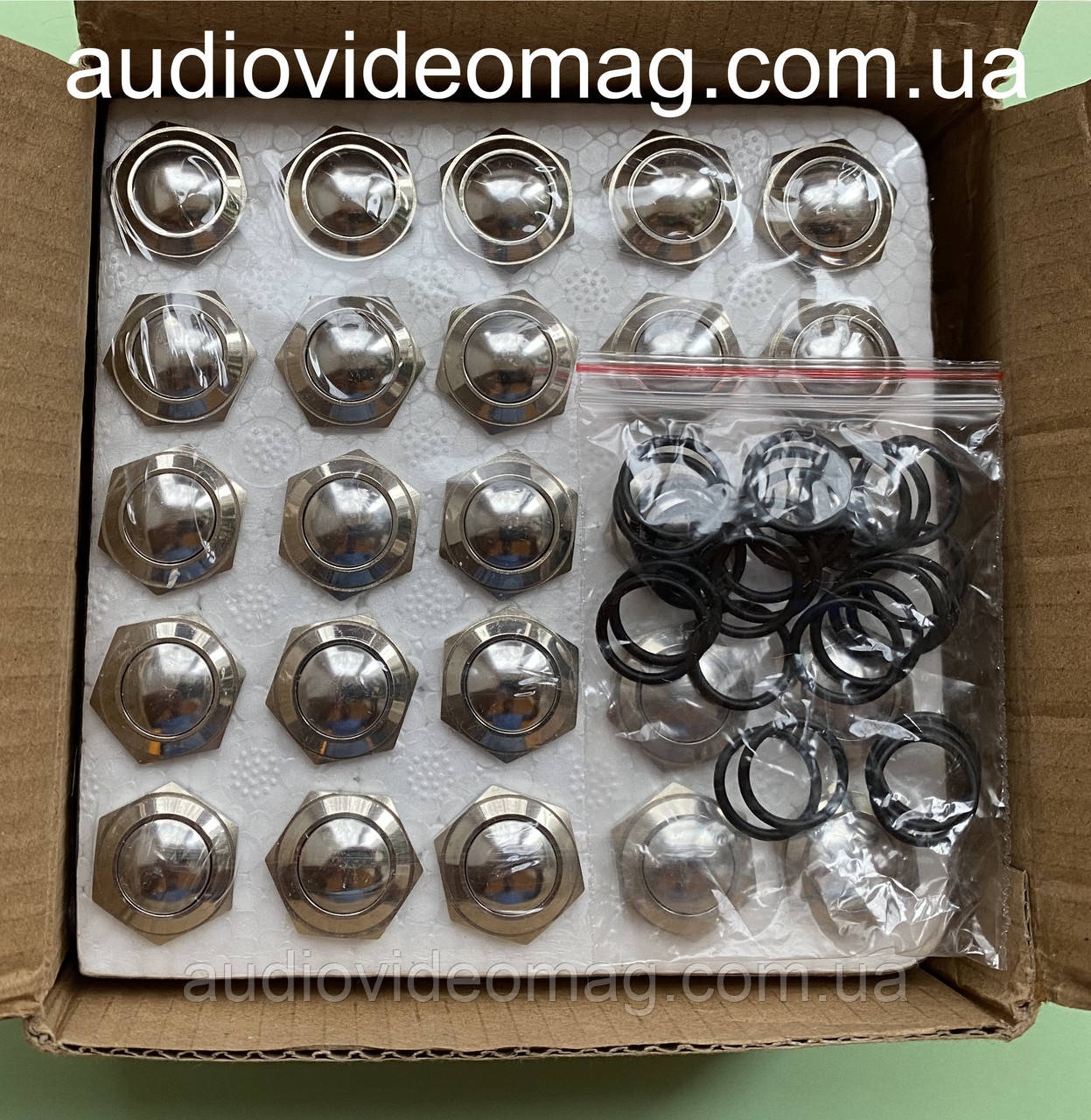Кнопка антивандальная 220V 2А, Ø 16мм, без фиксации, OFF-ON, двухфазная ...