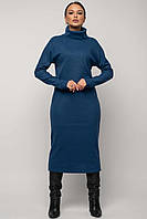 Модное зимнее платье с широкой горловиной Erin (42 52р) в расцветках синий (44)
