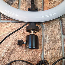 Кільцева світлодіодна LED лампа Ring Light діаметром 26 см для Селфі кільце підсвічування для блогера (Живі, фото 3