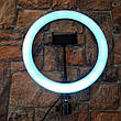 Кільцева світлодіодна LED лампа Ring Light діаметром 26 см для Селфі кільце підсвічування для блогера (Живі, фото 4