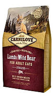 Сухой корм Carnilove (Карнилав) Cat Lamb & Wild Boar Sterilised для стерилизованных кошек 6 кг