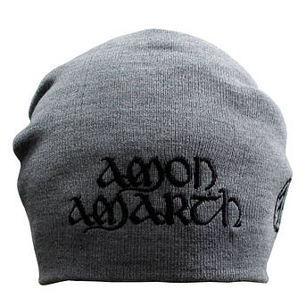 AMON AMARTH (лого) шапка біні з вишивкою сіра, фото 2