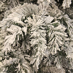 Вінок ø 60 см декоративний Dinsmore Frosted зелений зі снігом, фото 2