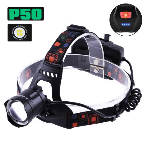 Ліхтар XQ-218-HP50/ 3*18650/ ЗУ MicroUSB /P50 LED/ Zoom/ Кріплення на голову