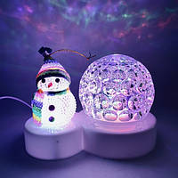 Світлодіодний Диско Куля Сніговик LED Christmas Light Настільний Проектор