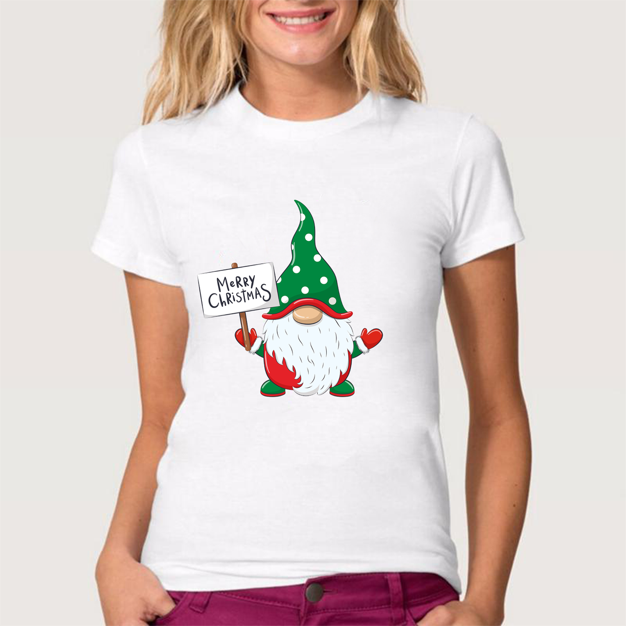 Футболка Новогодняя женская с принтом "Merry Christmas"