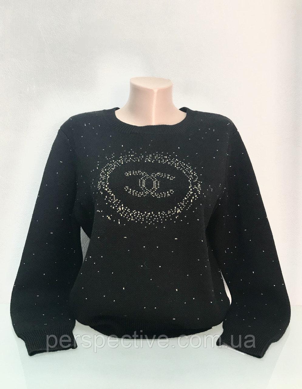 Светр жіночий чорний вільний