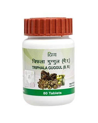 Трифала Гуггул/ Triphala Guggul, кишківник, печінка, система кровообігу, Patanjali, 80 таб, фото 1