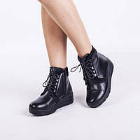 Жіночі ортопедичні черевики на шнурівці 17-704 чорні (36-41 розмір)