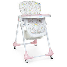 Стільчик для годування на коліщатках M 3233 Unicorn Pink