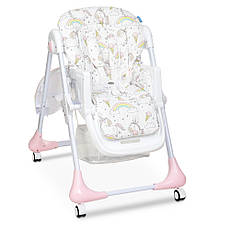 Стільчик для годування на коліщатках M 3233 Unicorn Pink, фото 5