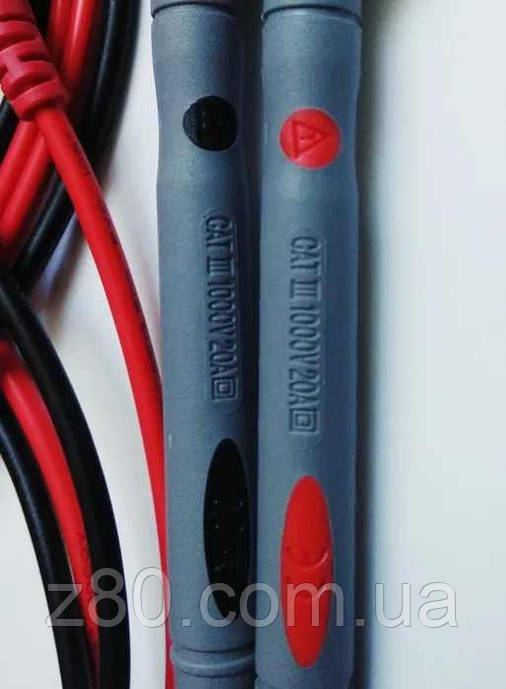 Щупи для мультиметра тестера 1000V 20A, ізоляція проводу силікон, фото 3