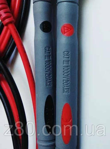 Щупи з крокодилами для мультиметра, тестера 1000V 20A, ізоляція дроту силікон, фото 4
