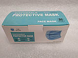 Захисні медичні маски з тримачем на носі 3 шари заводські пайка топ якість, фото 3