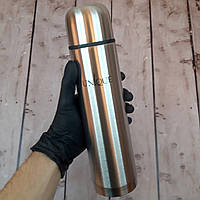 Термос питьевой 750 мл с чехлом на замке нержавеющая сталь классический надежный 0,75л (Настоящие фото)
