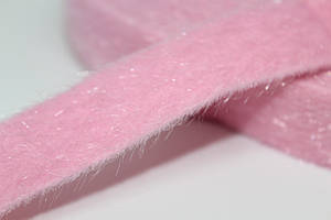 Декоративна "хутряна" рожева стрічка, 25 мм (відріз 40 см)