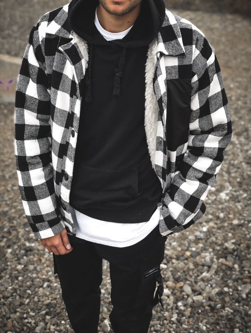 Мужская теплая куртка - рубашка на меху в клетку оверсайз ( клетчатая ...